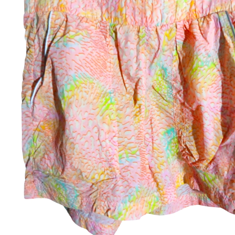 FABLETICS ultra high waisted piped nylon Colorful Women's Shorts SZ Medium